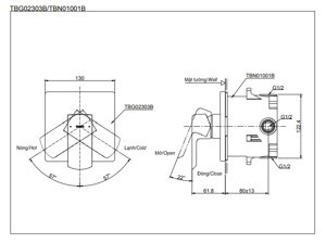 Phụ kiện âm tường Toto TBN01001B