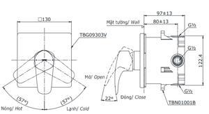 Phụ kiện âm tường Toto TBN01001B