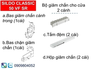 Phụ kiện giảm chấn cho cửa 2 cánh Hafele 405.11.115