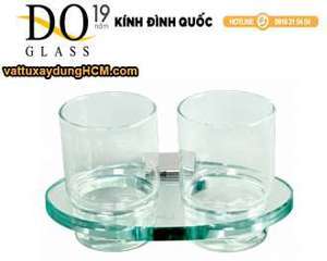 Giá đựng cốc đánh răng đôi Đình Quốc DQ1071 (DQ-1071) - kính cường lực