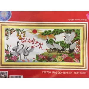 Tranh thêu chữ thập Phú quý bình an DLH - 222780