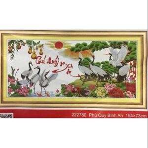 Tranh thêu chữ thập Phú quý bình an DLH - 222780