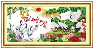 Tranh thêu chữ thập Phú quý bình an DLH - 222780