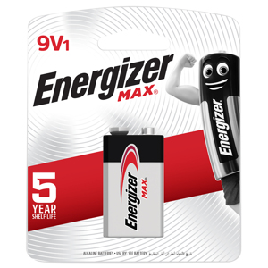 Pin 9V Energizer 522-BP1 Max Power Seal Alkaline 9V