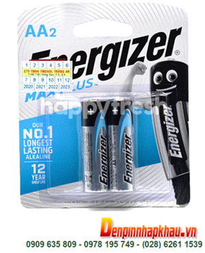 Pin Alkaline Energizer AA Max Plus EP91 BP2 vỉ 2 viên