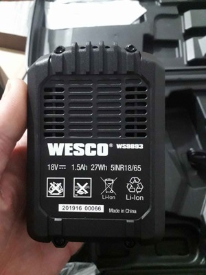 Pin dự phòng 18V/1.5Ah Wesco WS9893