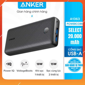 Pin dự phòng Anker A1363 PowerCore Select 20.000mAh