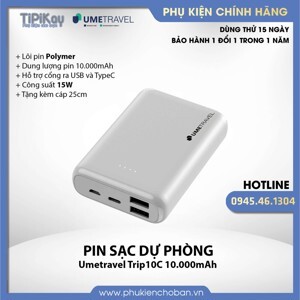 Pin sạc dự phòng Li-polymer 10000mah Umetravel Trip10c