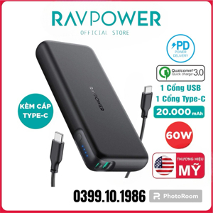 Pin sạc dự phòng RavPower RP-PB201 - 20000mAh