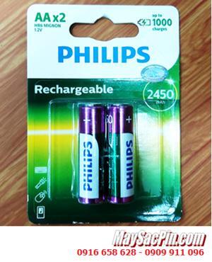 Pin Sạc Philips NiMH AA 2450mAh R6B2A245 (2 Viên AA)