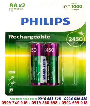 Pin Sạc Philips NiMH AA 2450mAh R6B2A245 (2 Viên AA)