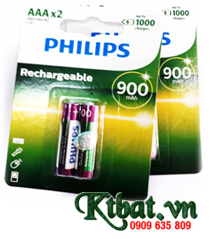 Pin Sạc Philips NiMH AAA 900mAh R03B2A90