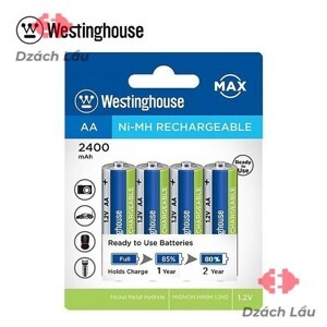 Pin sạc Westinghouse AA 2000mA hàng mỹ hộp 4 viên