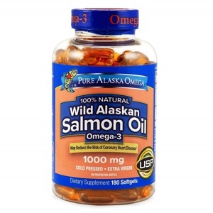 Viên bổ sung Omega 3, DHA, EPA giúp não phát triển từ dầu cá hồi tự nhiên Pure Alaska Omega 3 180 viên