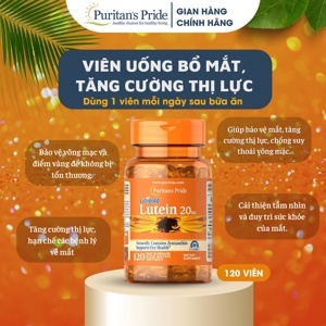 Puritan's Pride Lutein 20g - bổ mắt chứa Lutein & Zeaxanthin chống suy thoái võng mạc và điểm vàng - 60 viên