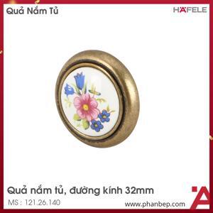 Quả nắm màu đồng cổ kèm hoạ tiết sứ Hafele 121.26.140 (32x22mm)
