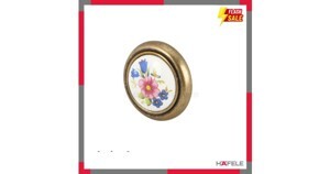 Quả nắm màu đồng cổ kèm hoạ tiết sứ Hafele 121.26.140 (32x22mm)