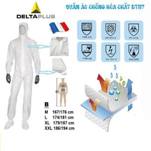 Quần áo chống hóa chất Deltaplus DT117