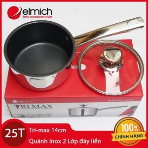 Quánh Inox 2 lớp chống dính đáy liền Elmich Tri-max EL-3783