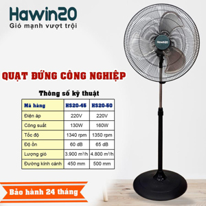Quạt đứng công nghiệp Hawin HS20-45