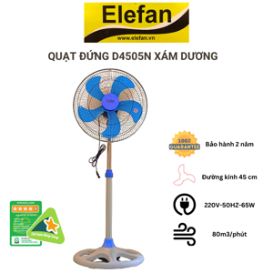 Quạt đứng ống sắt cánh 45cm 5 lá NEW D4505N