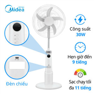 Quạt đứng sạc điện Midea MFS18ODOBPW