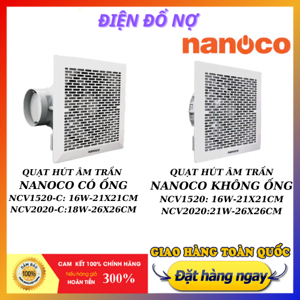 Quạt hút âm trần có ống dẫn Nanoco NCV2020-C
