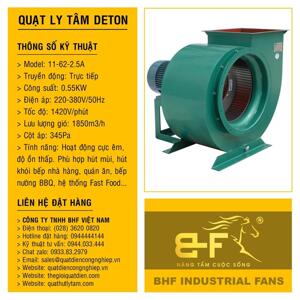 Quạt hút khói bếp Deton 11-62-2.5A