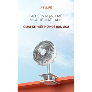 Quạt kẹp bàn tích điện Jisulife F7B