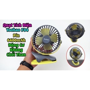 Quạt tích điện mini chân kẹp Yoobao Y-F04 6400mAh