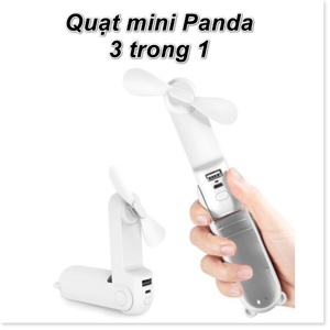 Quạt mini pin sạc 3 trong 1 Panda - D404