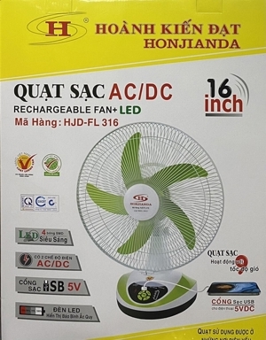 Quạt sạc điện Honjianda HJD-FL 316 LED