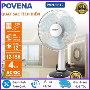 Quạt sạc điện Povena PVN-5612