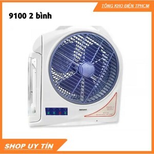 Quạt sạc Kentom KT9100 loại 2 bình