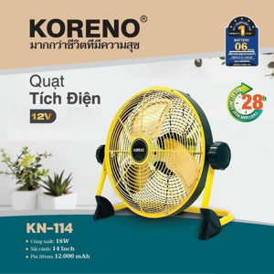 Quạt sạc tích điện lưu điện Koreno KN-114