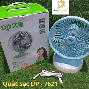 Quạt sạc tích hợp dây sạc đa năng DP-7621