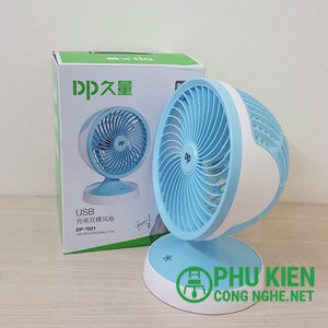 Quạt sạc tích hợp dây sạc đa năng DP-7621