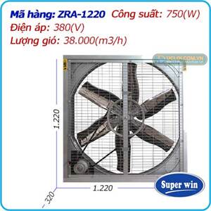 Quạt thông gió vuông gián tiếp ZRA 1220 (380V)