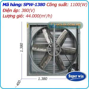 Quạt thông gió vuông gián tiếp Super Win SPW 1380