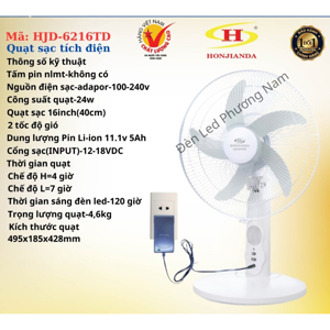 Quạt tích điện Honjianda HJD-6216TD