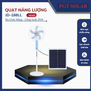 Quạt tích điện năng lượng mặt trời Jindian JD-188LL