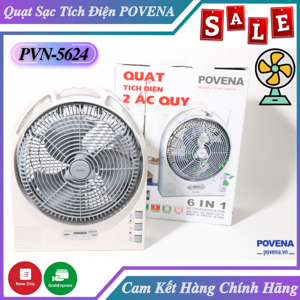 Quạt tích điện Povena PVN-5624 6in1