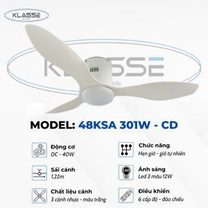 Quạt trần 3 cánh Klasse 48KSA 301B/W - CD