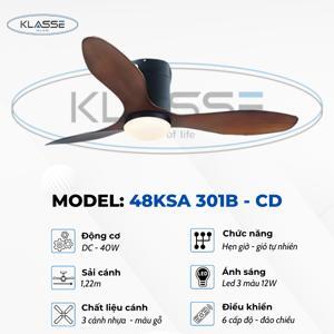 Quạt trần 3 cánh Klasse 48KSA 301B/W - CD