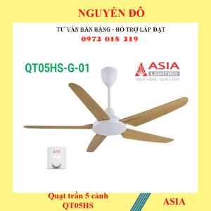 Quạt trần 5 cánh nhựa vân gỗ Asia QT05HS-G-01