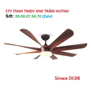 Quạt trần đèn Sinwa 8 cánh DC08