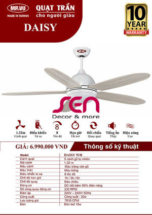 Quạt trần 5 cánh Daisy WH