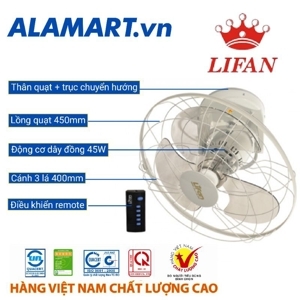 Quạt trần đảo Lifan 3 cánh TĐ-16RC