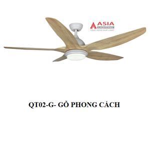 Quạt trần đèn DC Asia 5 cánh QT02-G-01