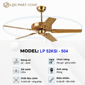 Quạt trần đèn AC 4 cánh 52KSI-504